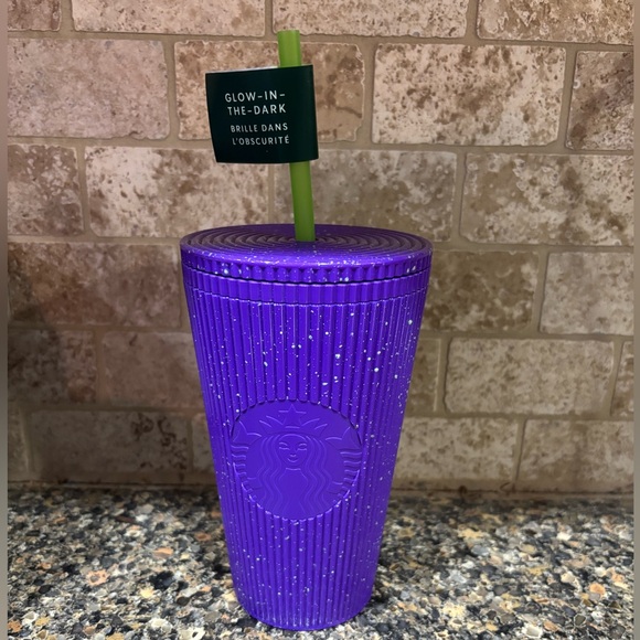 Starbucks Glow In The Dark Purple Splatter Tumbler 16oz‎ Halloween NWT - Picture 1 of 4